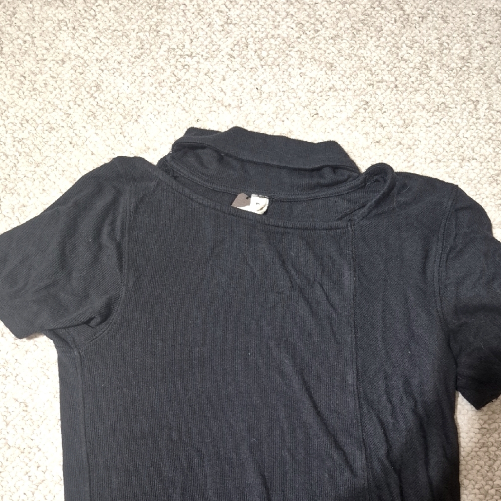 We The Free Charcoal Short Sleeve Top